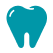 Blue tooth icon symbolizing dental health.